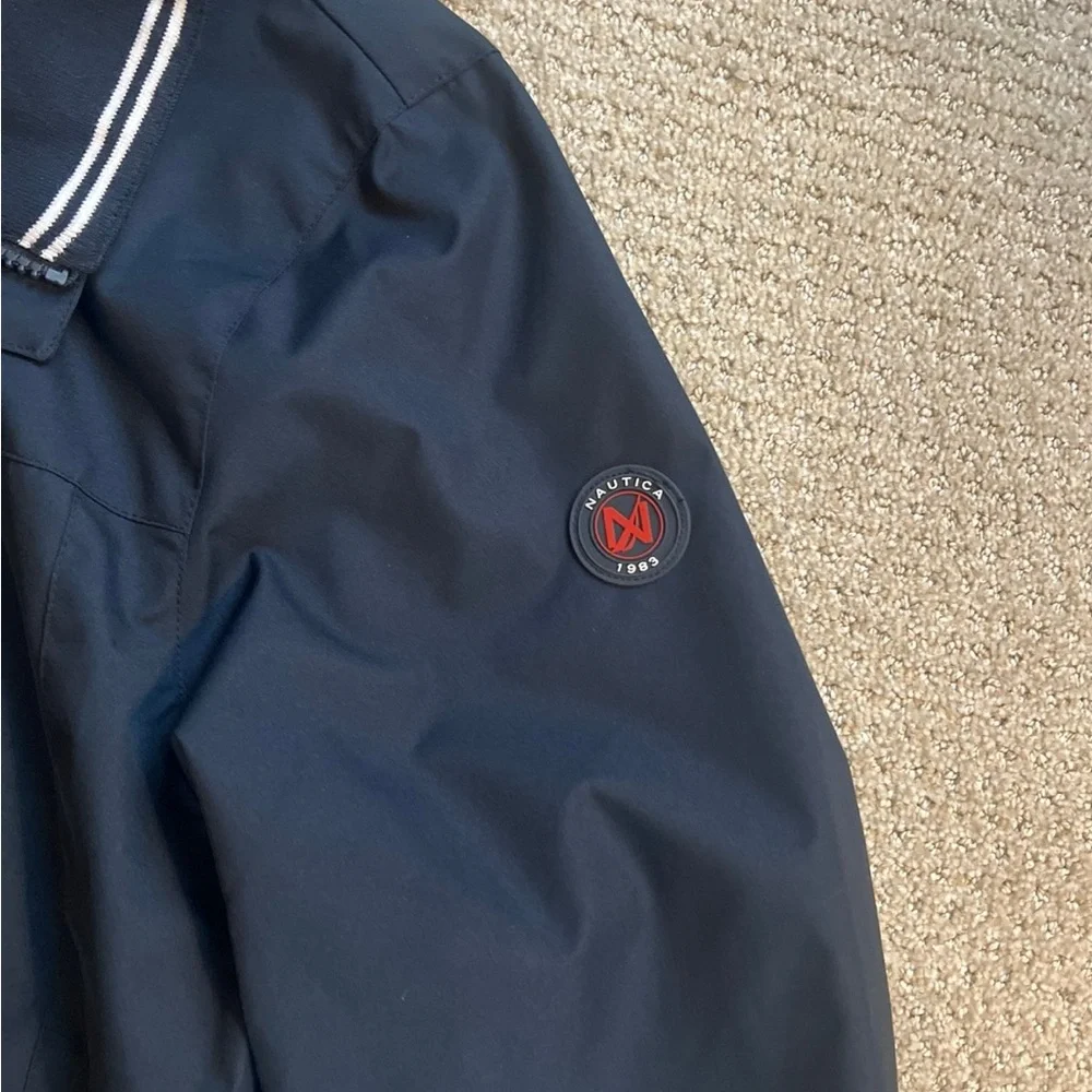 Nautica Dark Blue Hooded Raincoat - Picture 3 of 5
